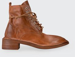 Leather Lace-Up Combat Booties