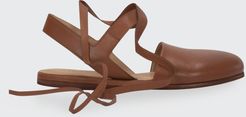 Ankle-Wrap Ballerina Flats