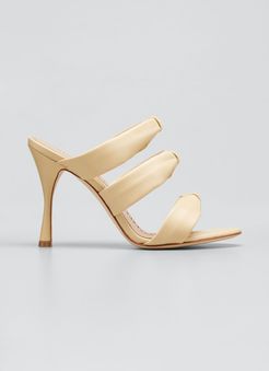 Gyrica Bow Leather High-Heel Sandals