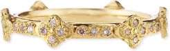18k Yellow Gold Stackable Ring with Diamond Crivelli Crosses