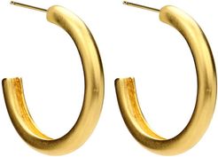 Satin Round Hoop Earrings
