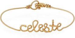 Personalized 10-Letter Twist Wire Bracelet, Yellow Gold Fill