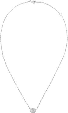 14k Diamond Pave Oval Pendant Necklace