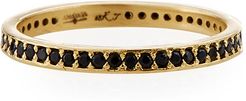 Old World 18k Black Sapphire Eternity Band Ring, Size 6.5