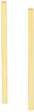 14k Yellow Gold Long Stick Earrings