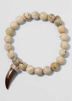 14k African Opal & Medium Horn Bracelet w/ Diamonds