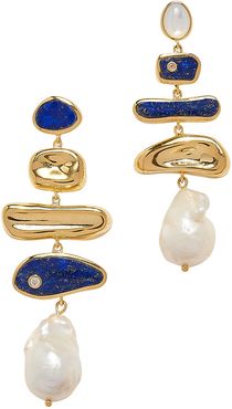 Palma Pearl Multi-Drop Earrings, Blue