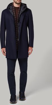 cappotto in jersey di lana con pettorina