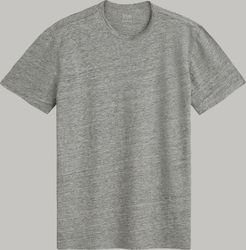 t-shirt grigia in jersey di lino stretch