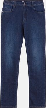 jeans in denim elasticizzato organico blu medio