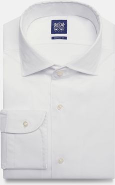 camicia bianca in pin point di cotone regular fit
