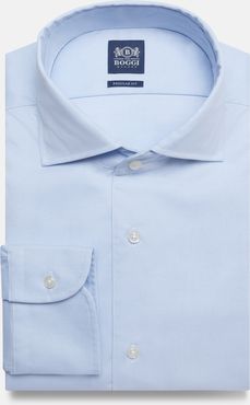 camicia azzurra in pin point di cotone regular fit