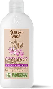 Avena e Malva - Latte detergente viso - ultra delicato vellutante - con estratti iperfermentati di Avena e Malva - pelli delicate o sensibili