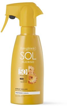 SOL Elicriso - Spray solare - protegge e idrata - con estratto di Elicriso Tenutra Massaini - protezione alta SPF50 - water resistant