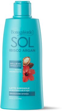 SOL Ibisco Argan - Latte doposole - sollievo immediato - con olio di Ibisco ed olio di Argan - idratazione intensa - rapido assorbimento