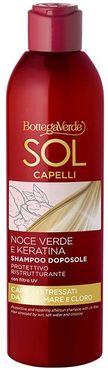 Sol Capelli - Noce verde e Keratina - Shampoo doposole - protettivo ristrutturante - con olio di Noce verde e Keratina - con filtro UV - capelli stressati da sole, mare e cloro