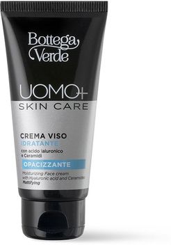 UOMO+ skincare - Crema viso - idratante opacizzante - con acido Ialuronico e Ceramidi