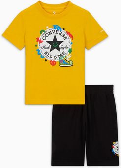 Squiggle Patch T-Shirt & Shorts Set