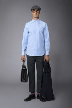 Camicia classica lavata genderless button down comfort fit tessuto fil-a-fil