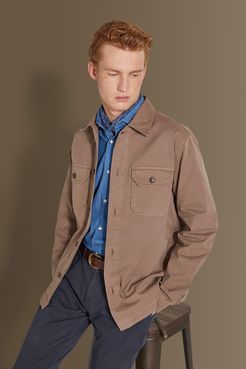 Overshirt in chambray uomo collo francese