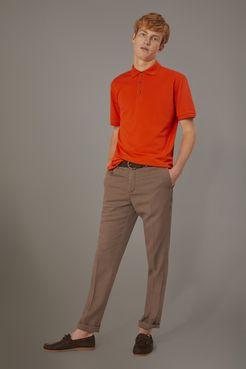 Pantalone chino misto lino regular fit costruzione twill