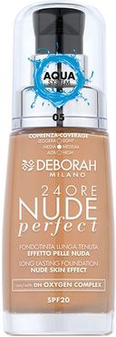 24Ore Nude Perfect Fondotinta SPF20 05 Amber Idratante Leggero Uniformante 30 ml Deborah