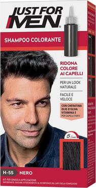 Shampoo Colorante 55 Nero Kit Base + Attivatore Colore Just For Men