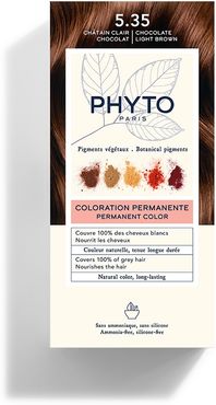 Colorazione Permanente 5.35 Chatain Clair Chocolat Tinta Naturale Luminosa Intensa 5.35 Phyto