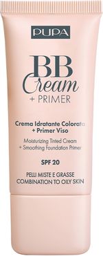 BB Cream + Primer Pelli Miste e Grasse 001 Nude Crema Idratante Colorata + Primer Viso 5 in 1 30 ml Pupa