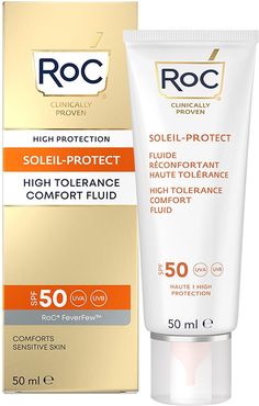 Soleil Protect Fluide R&#x00e9;confortant Haute Tol&#x00e9;rance SPF50+ Protezione Solare Anti-Rughe Pelle Sensibile 50 ml Roc&#x00ae;