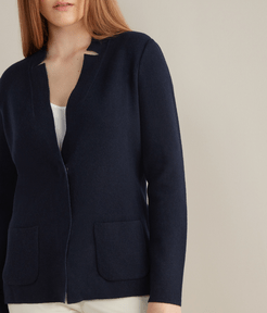 Cashmere Jacket Woman Denim Blue Size LL