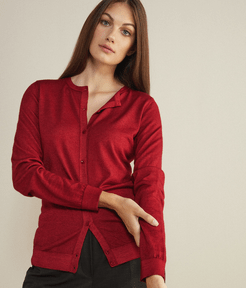Ultralight Cashmere Cardigan Woman Rouge Size L
