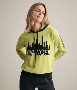 New York Sweatshirt Woman Lime Size TU