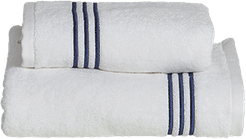 ISOLA Set ospite e Asciugamano - Colore: ISLCOPP - BIANCO/BLU,Taglia: 40x60 + 60x110