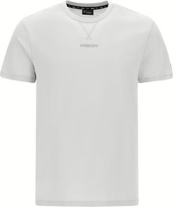 T-shirt in jersey con logo centrale in tono colore