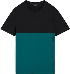 T-shirt uomo in jersey bicolore con inserto sul fianco