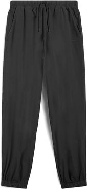 Pantaloni joggers donna in tessuto popeline tinto in capo