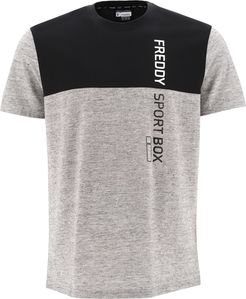T-shirt nero e mélange con stampa verticale FREDDY SPORT BOX