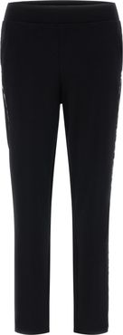 Pantaloni 7/8 slim in modal con piping laterale a fantasia