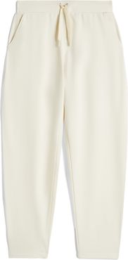 Pantaloni carrot fit in french terry con grafica sul fondo