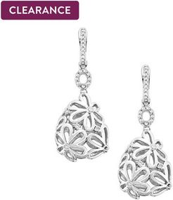 I/3 ct. tw. Diamond Daisy Flower Earrings in Sterling Silver
