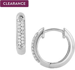 1/10 ct. tw. Diamond Hoop Earrings in 10K White Gold