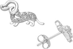 1/10 ct. tw. Diamond Dachshund Earrings in Sterling Silver