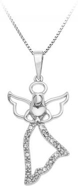 1/10 ct. tw. Diamond Angel Pendant in Sterling Silver