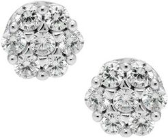 3/4 ct. tw. Diamond Cluster Earrings in 14K White Gold