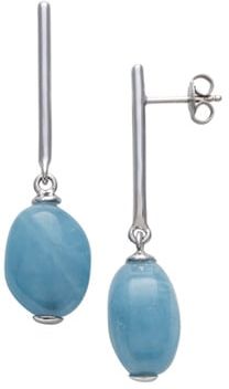 Aquamarine Drop Earrings in Sterling Silver