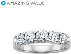 1 1/2 ct. tw. Diamond Anniversary Ring in 14K White Gold