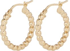 Ball Chain Hoop Earrings, Gold 1SIZE