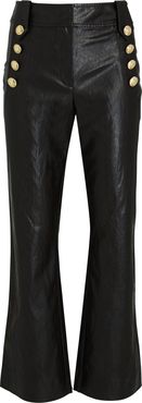 Corinna Vegan Leather Sailor Pants, Black 14