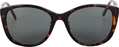 Oversized Cat Eye Sunglasses, Brown 1SIZE